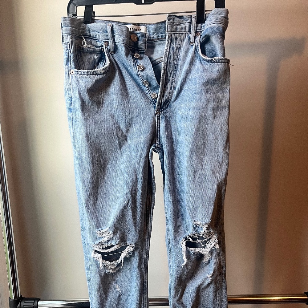 Agolde 90’s Mid Rise Straight in Threadbare Size 26